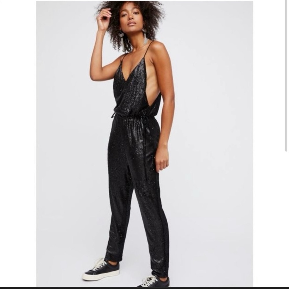 Black Sequin Jumpsuit